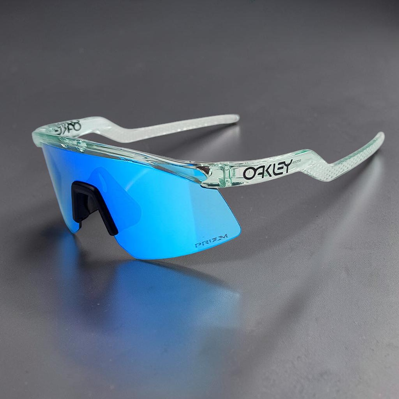 Gafas de sol OakGlasses Hydra con montura transparente y lentes de espejo azul Prizm para deporte