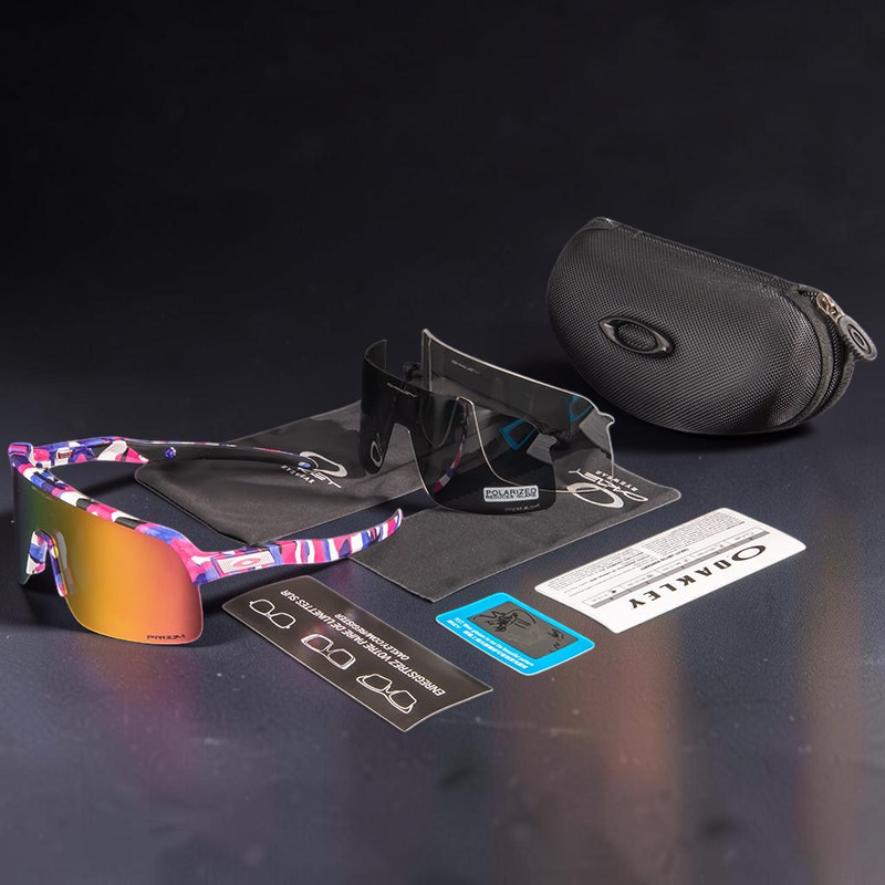 Gafas de sol OakGlasses Sutro Lite con montura estampada multicolor, lentes espejadas y estuche protector incluido