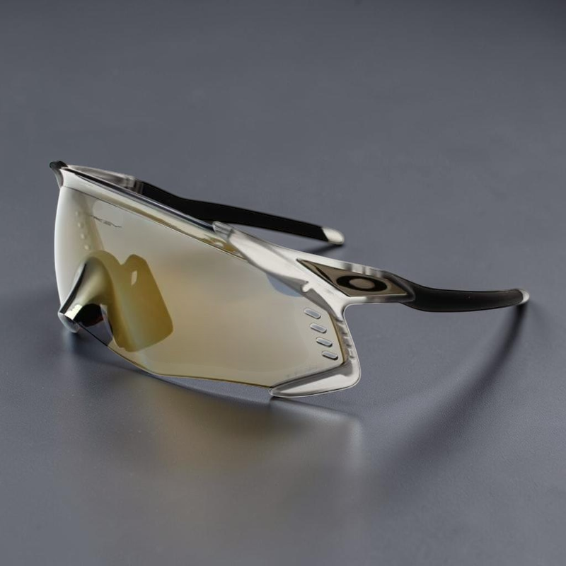 Gafas de sol deportivas OakGlasses Kato Velo con lente envolvente gris ahumado y montura transparente