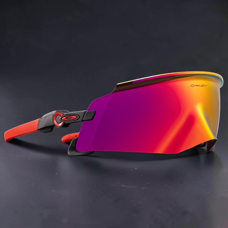Gafas de sol deportivas OakGlasses Kato con lente envolvente de espejo degradado en tonos rojo y naranja